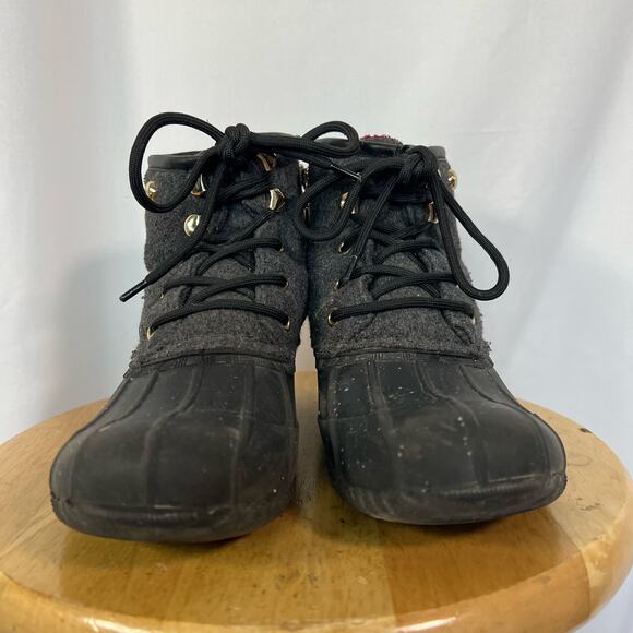 Tommy Hilfiger Women's Rain Duck Boots Black and Gray Size 8 - Picture 2 of 9
